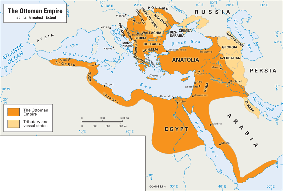 ottoman map at peak